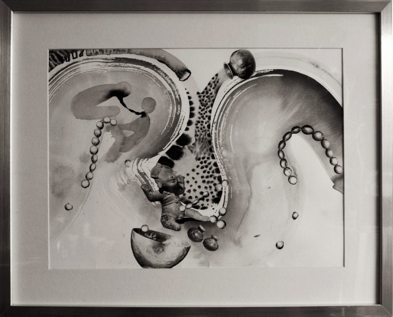 Alexis Boyle (Gatineau, Canada),  Seedbed, 2015, Ink and collage on paper, 16.75 x 20 inches, $400 framed
