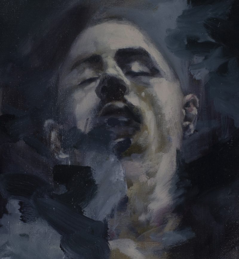 Andrew Moncrief, An Uneasy Sense of Self, 13 x 12 inches, oil on canvas, 2015, $600. SOLD.