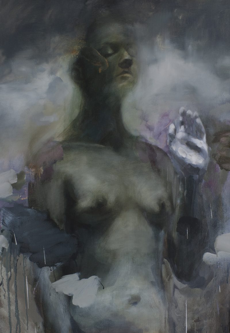 Andrew Moncrief, Head in the Clouds 2, 24 x 36 inches, oil on canvas, 2015, $2000. SOLD.