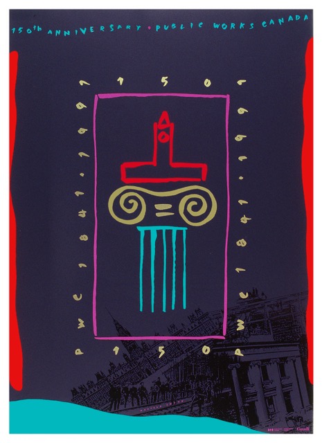 Neville Smith (Ottawa, Canada), Title: 150 Anniversary Public Works Canada 1991, 26-3/4 x 38-1/8 inches. Screenprint, Signed, Available / 4, English/ 9 French, $600 each.