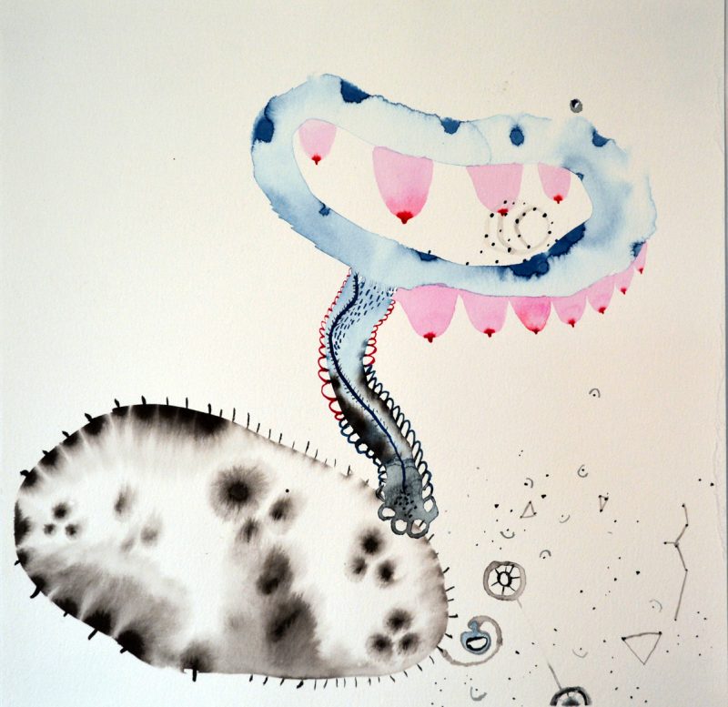 Alexis Boyle (Gatineau, Canada), Cosmic Potato, Ink on paper, 20.5 x 20.5 inches. $350 framed

