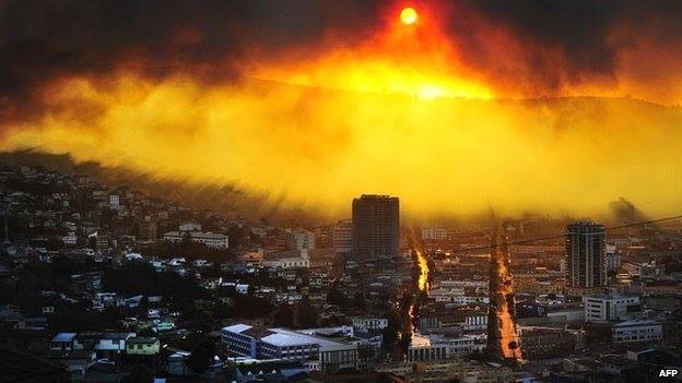 Massive Fire in Valparaiso, Chile.