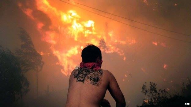 Massive Fire in Valparaiso, Chile.