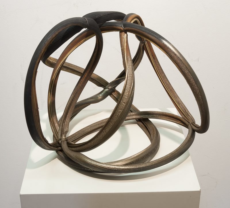 Joyce Westrop (Ottawa, Canada), Abject to Abstract: Bronze, 2008, Bicycle tires, wire and bronze paint, Approx. 18 x 15 x 15 inches, $750. Represented by Gallery 3, Ottawa, Canada.