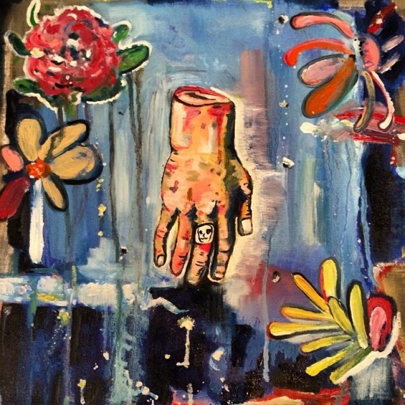 Scooter LaForge (New York, USA), Severed Hand, Oil on linen, 16 x 16 inches, 2014. Pricate Collection.