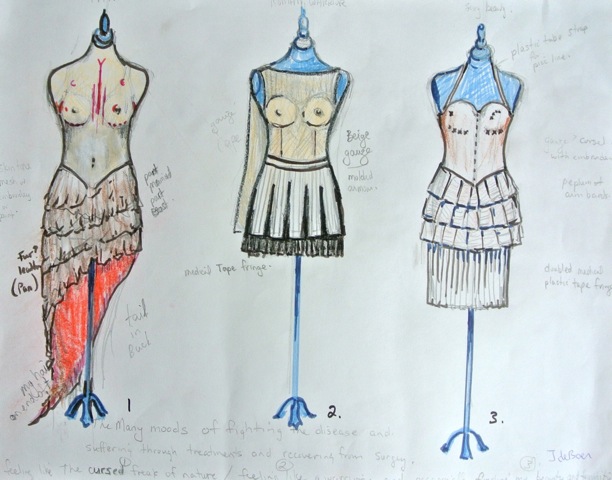 J.Deboer , costume sketches on paper , 11  x 14 inches , 2013, SOLD