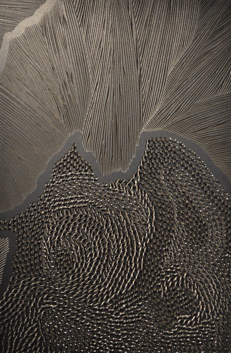 Ernesto Alva, Wound 3, 2014, Polyptych. PCV hand engraved. 60 x 40 cm, $300 SOLD.