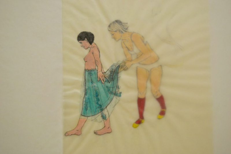 Girl in Dress (2007), Pencil, Acrylic on Drafting Papers, 30 x 18 inches, $250
