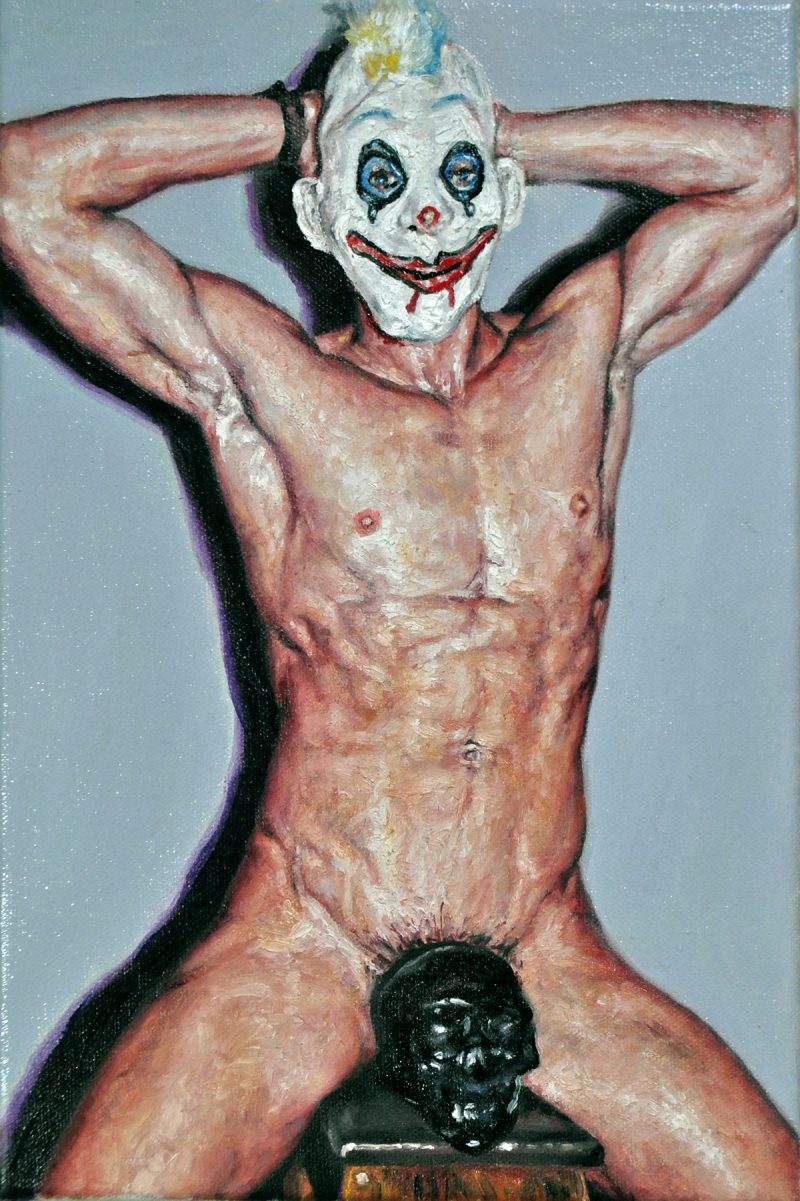 Matthew Stradling (London, England), 'Death Clown' - oil on canvas, 8 x 12 inches, 2014, USD$1200.