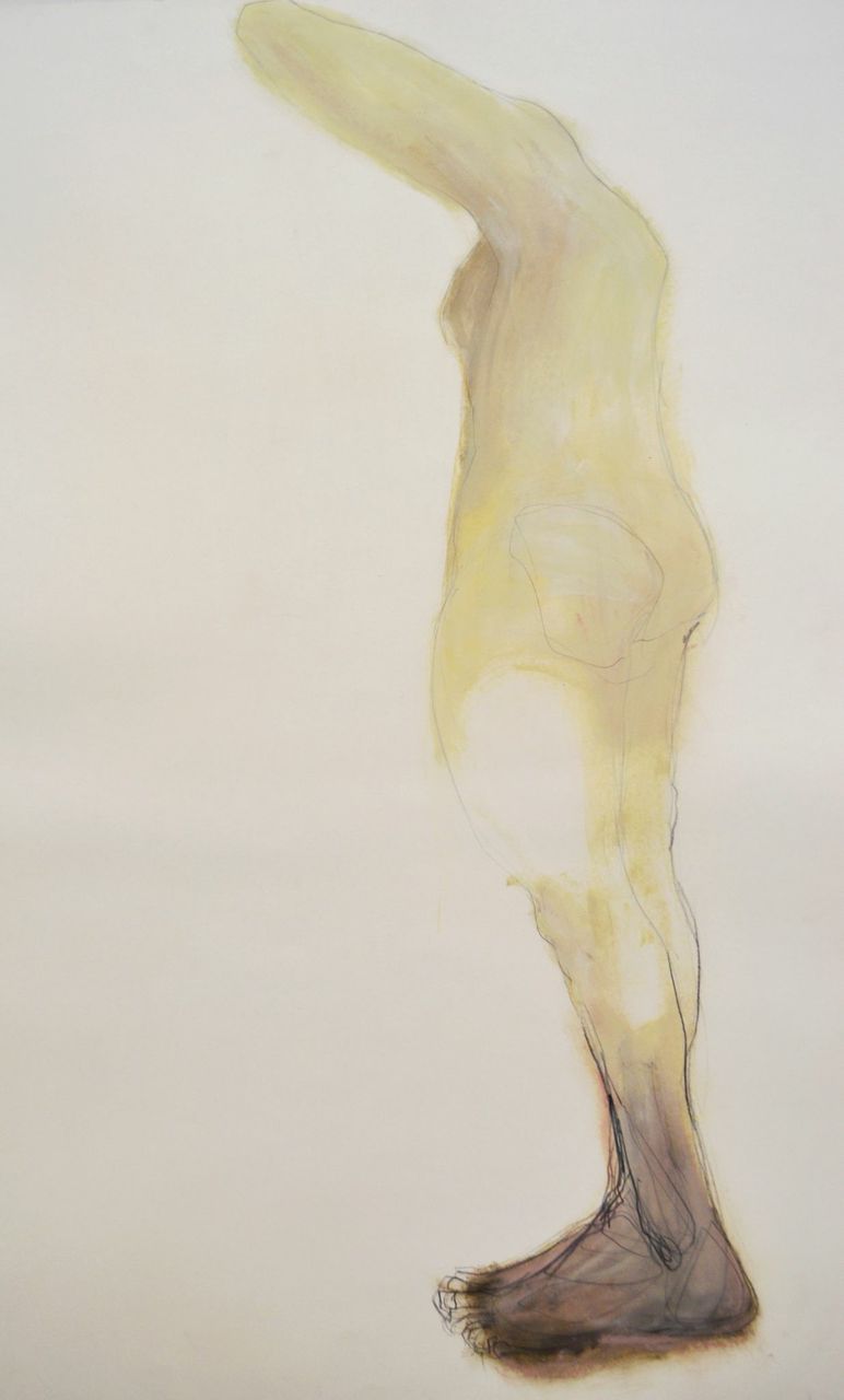 She (2014), Oil stick + Pencil on Paper, 43 x 27 inches, $600
