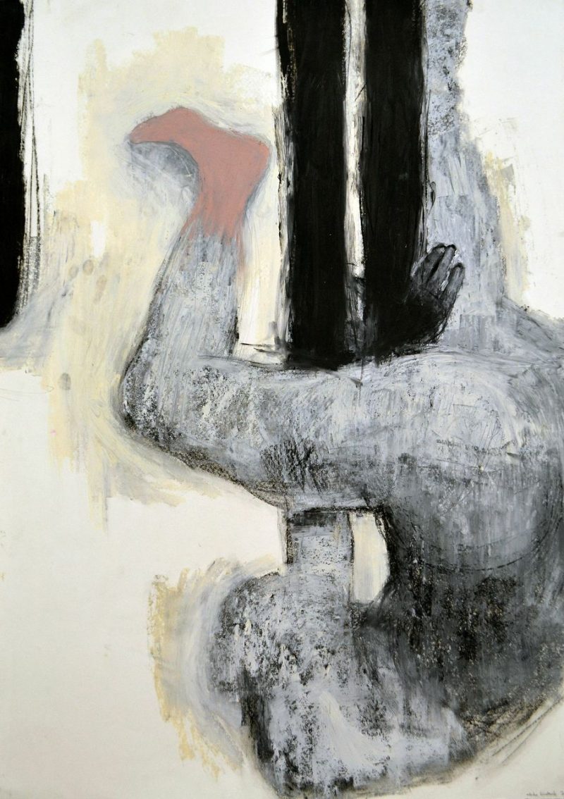 Hanger (2005), Oil Stick & Charcoal on Paper, 43 x 30 inches, $650