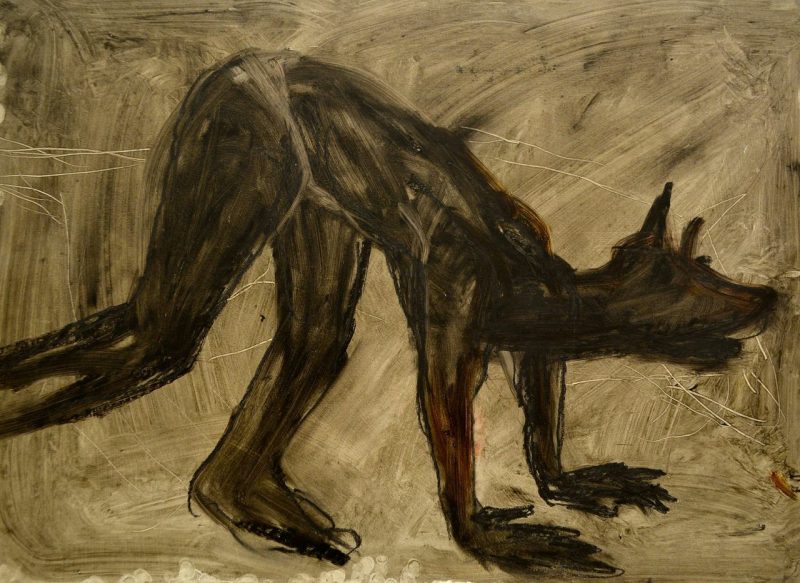 She Wolf (2005), Oil Stick on Paper, 21 x 28 inches, $375