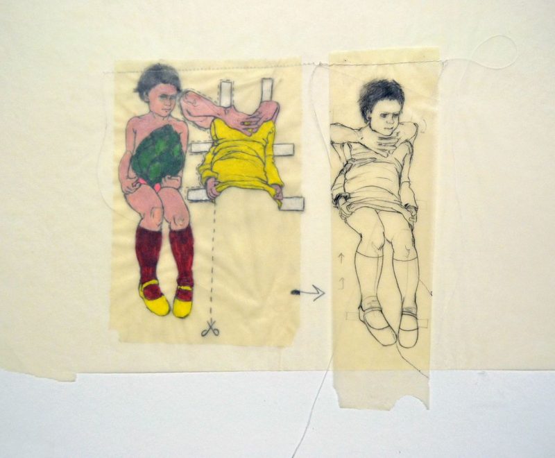 Borrowing Artichoke Hearts (2007), Pencil, Acrylic on Drafting Papers, 19.5 x 19 inches, $350