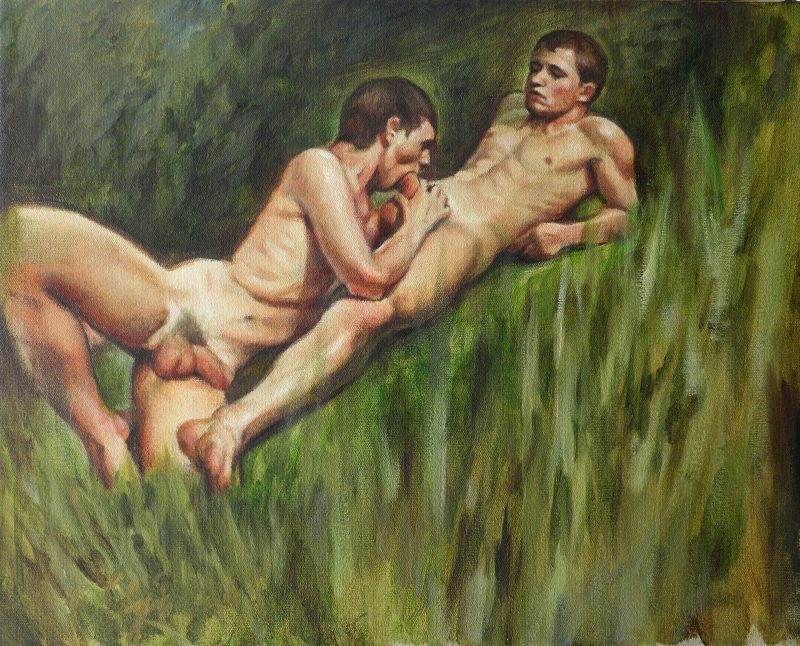 Naruki Kukita (New York USA), The Secret Garden, 16 x 20 inches, Oil on Canvas, 2014. $1400
