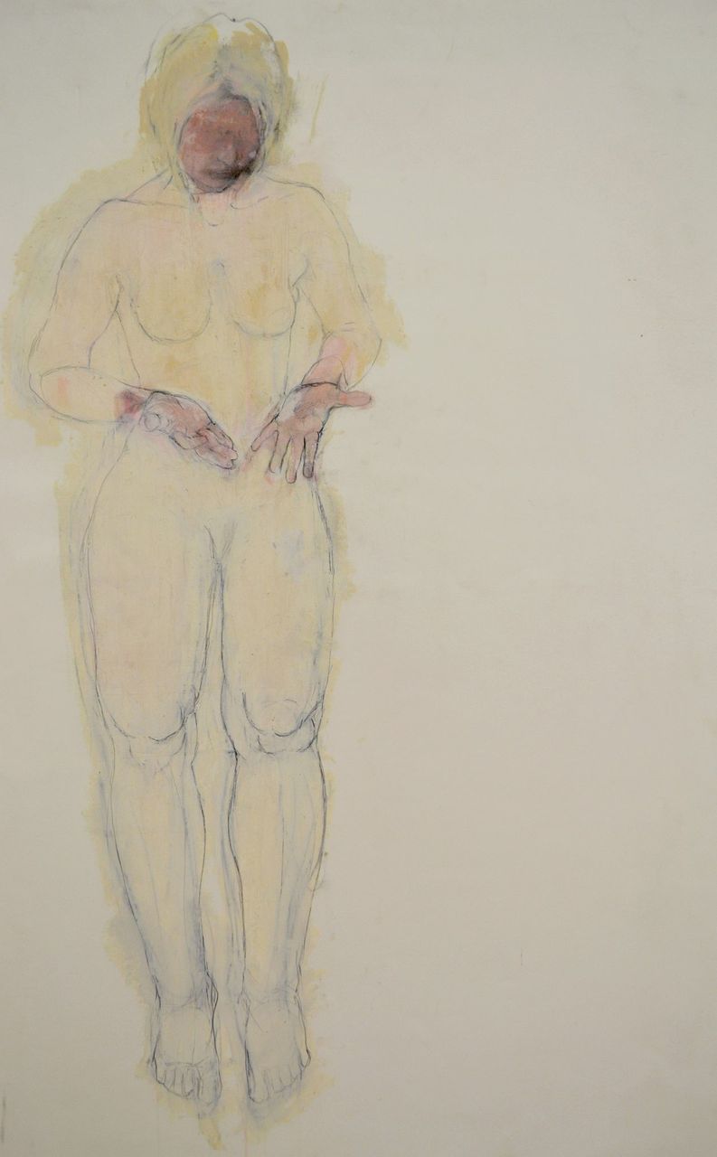 Dirty Hands (2003), Oil Stick and Charcoal on Paper, 42 x 28 inches, $600