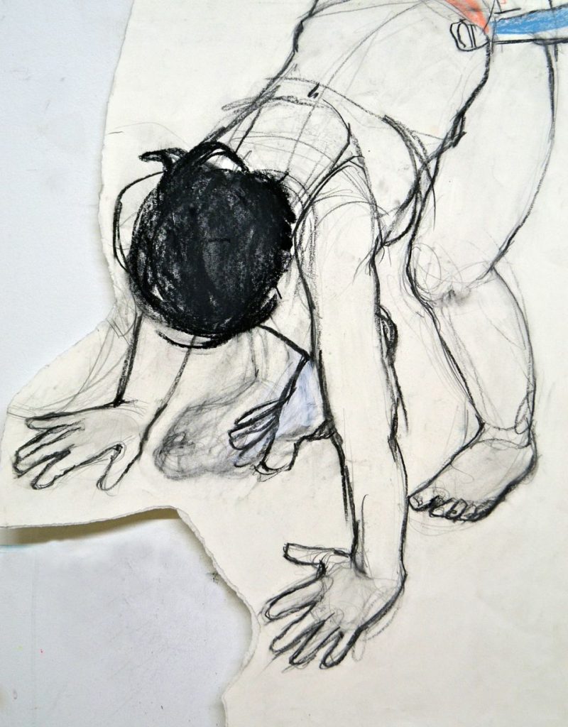 Hunt I (2005) Original Drawings from Animation, Charcoal + Pencil on Paper, 28 x 23 inches, $350