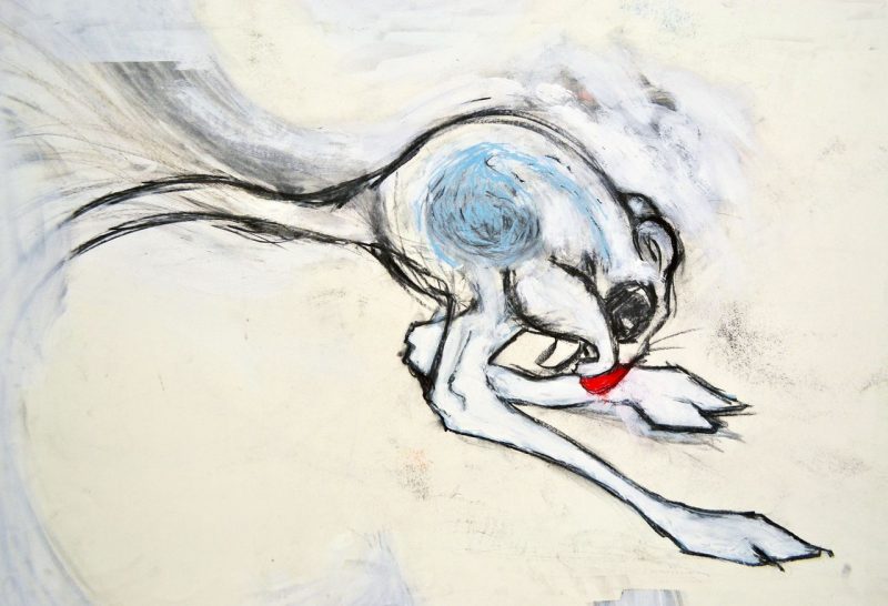 The Marsupial (2005) Original Drawings from Animation, Charcoal + Pencil on Paper, 25 x 33 inches, $350