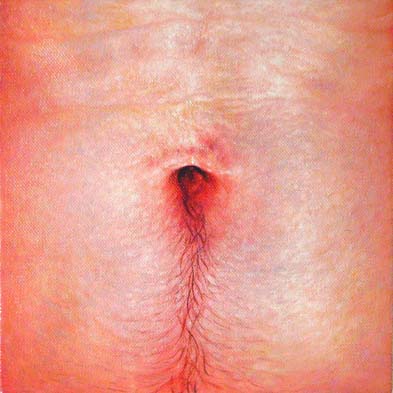 Matthew Stradling (London, England), Navel, Oil on Canvas, 8 x 8 inches, 2008. SOLD