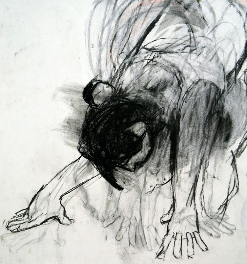 Hunt III (2005) Original Drawings from Animation, Charcoal + Pencil on Paper, 24 x 23 inches, $350