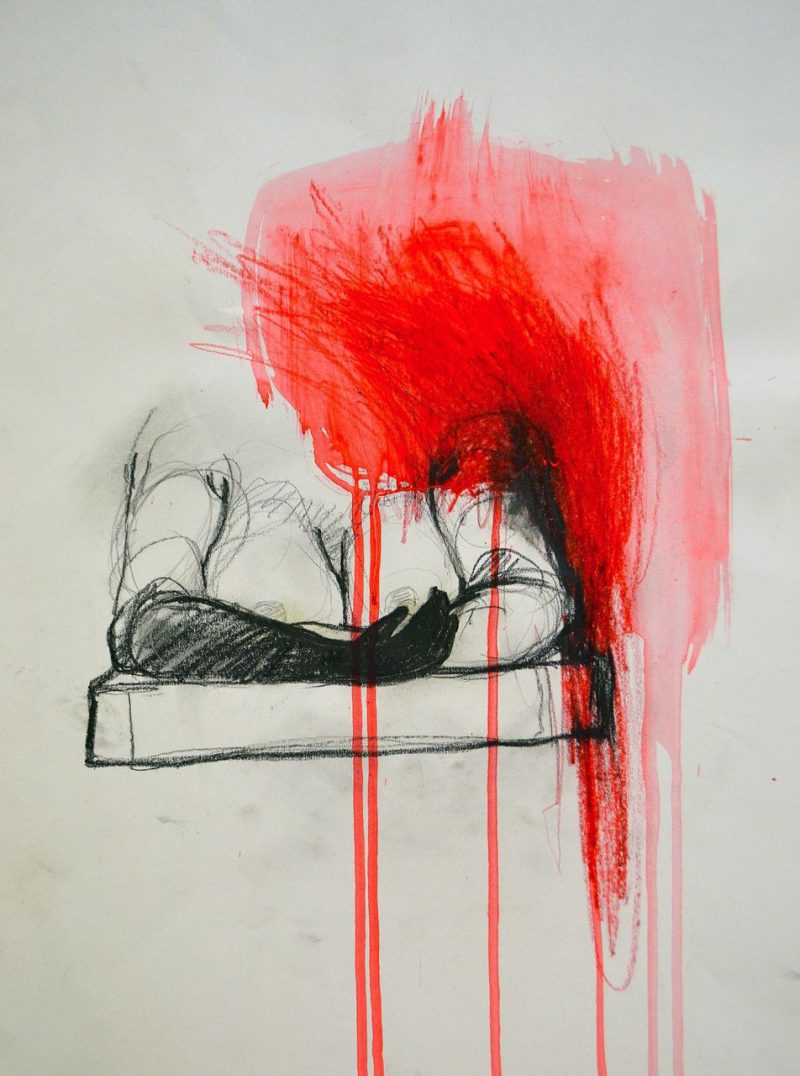 Red Light: Nurnberg (2003), Pencil + Acrylic on Paper, 16 x 12.5 inches $300