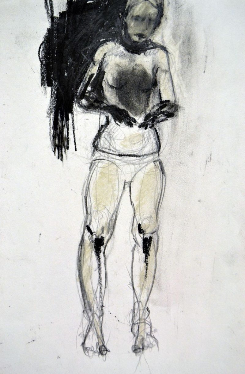 Dirty Hands (2003), Pencil + Oil Stick on Paper, 7 x 10.5 inches, $50