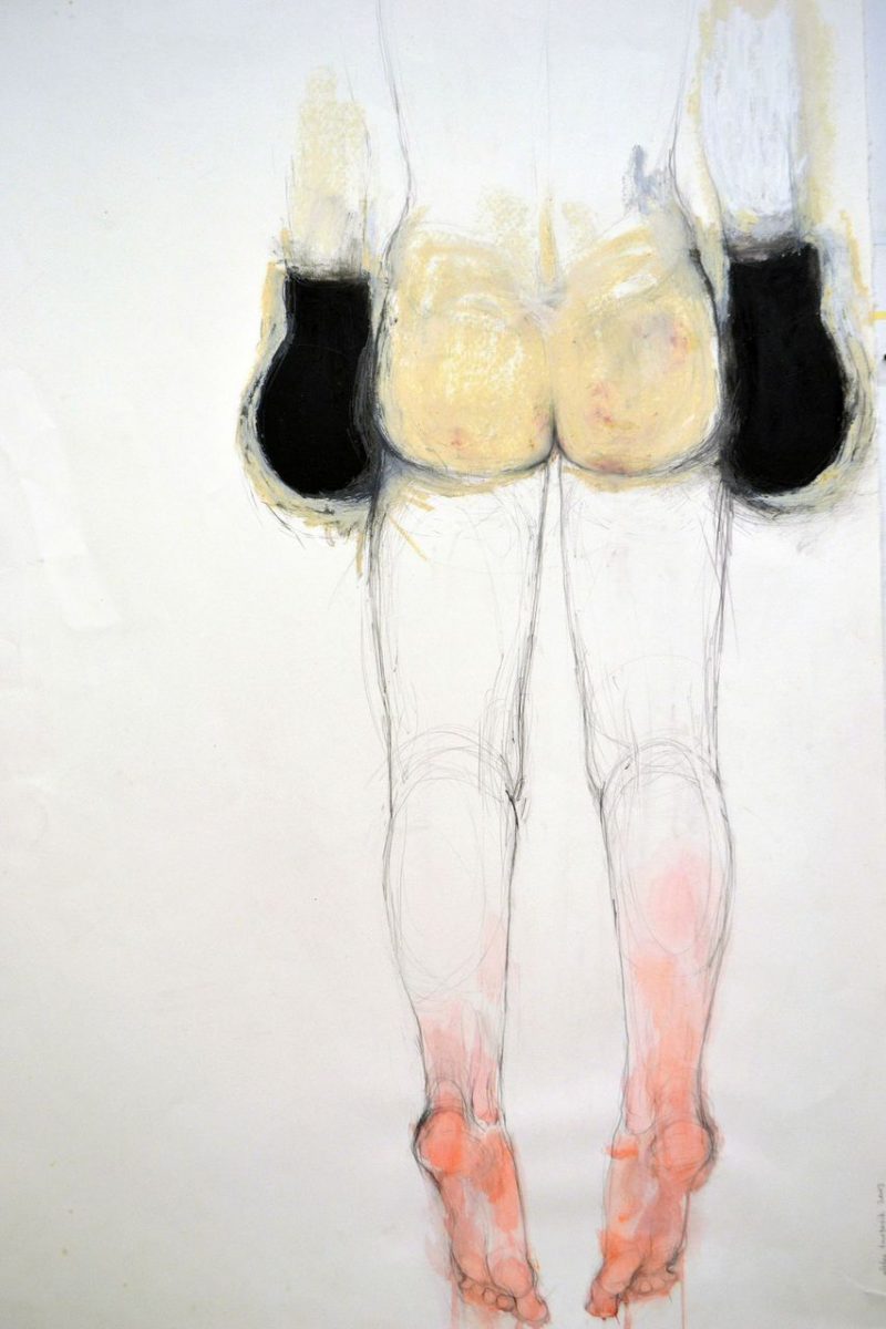 Boxer (2003), Oil Stick and Charcoal on Paper, 42 x 27 inches, $600