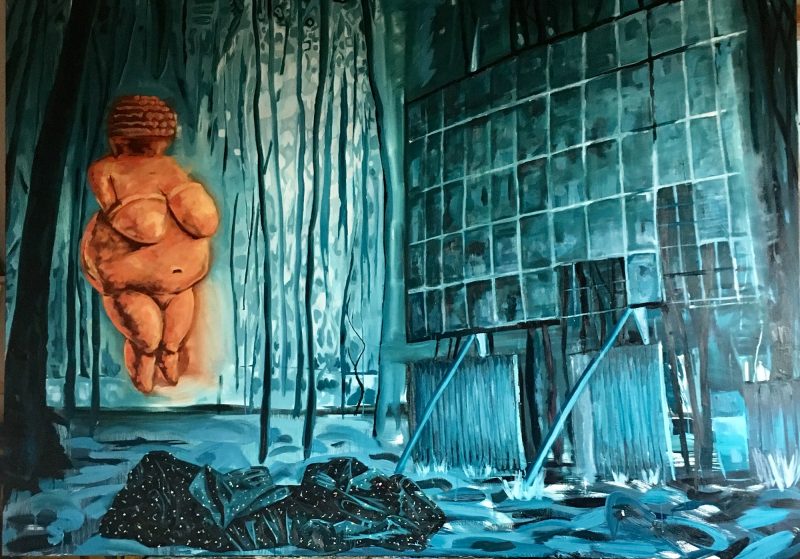 Kara Williams (Montreal, Canada), Before Birth, Afterbirth, Oil on Canvas, 60 x 84 inches, $3500