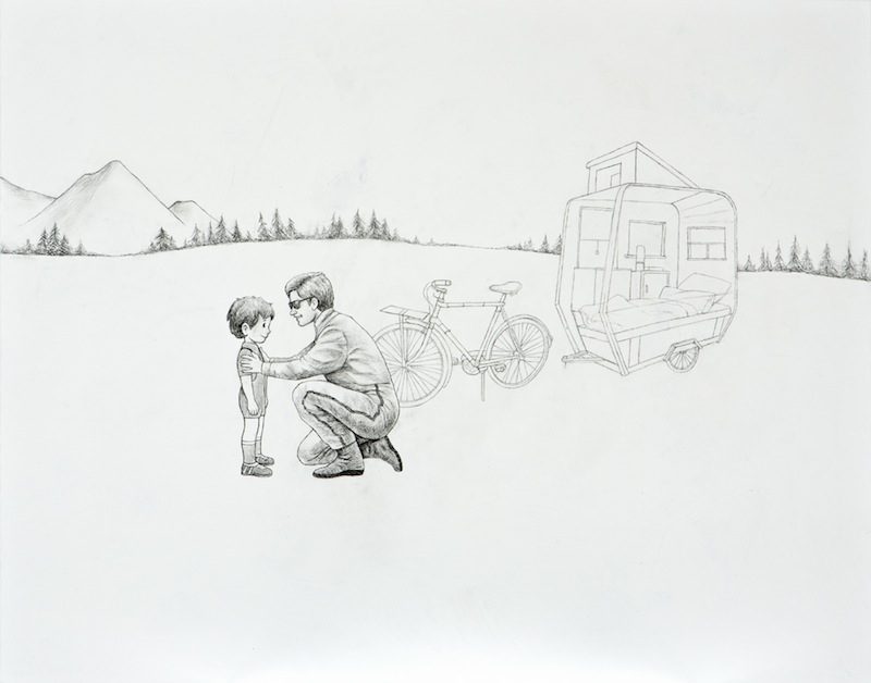 Runaway, 38 x 30 inches, Pencil on Canvas, 2013, $550.