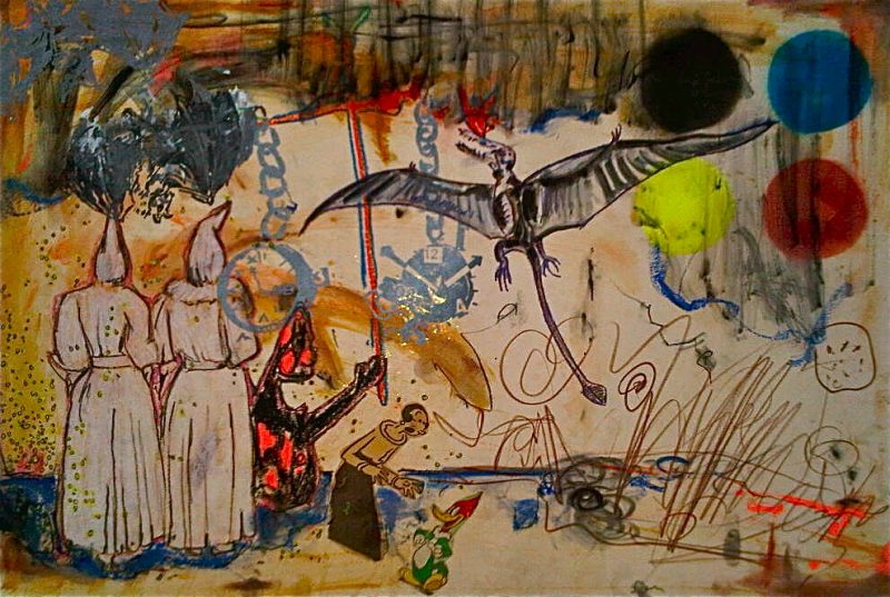 TWO GHOSTS, 22 X 30 inches, Mixed Media on Paper, 2011