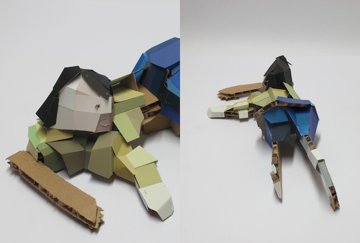 Untitled, 2010, Cardboard Coloured Sheets, 45 x 22 x 15 cm