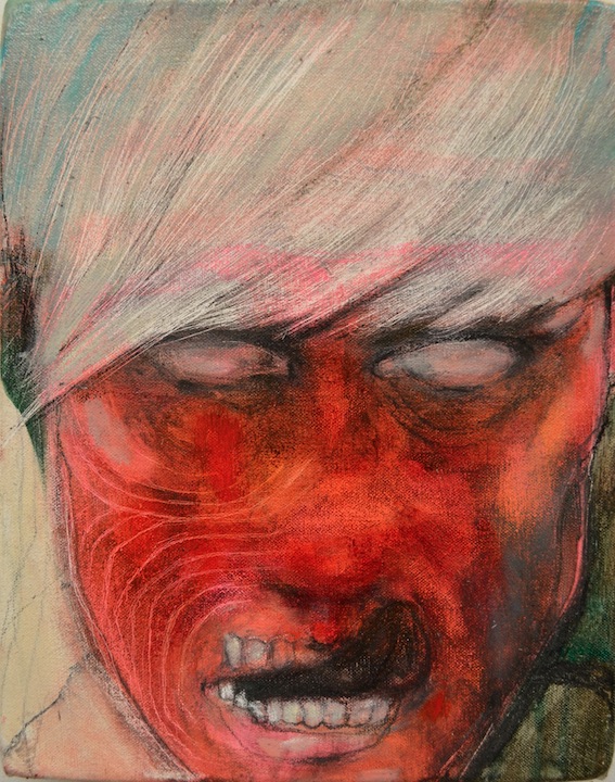 Cutter, 2012, Oil and pencil on canvas, 28 X 23 cm