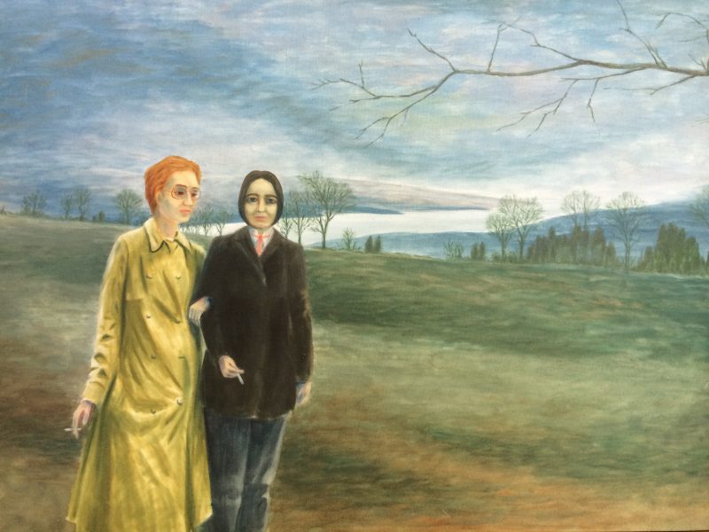Arthur 'Art' Price (1928-2008), Ottawa, Canada. 'Alimony Hostages / Two Sisters', 1978, Acrylic on Canvas, 30 x 42 inches with wood frame. SOLD. Private Collection.