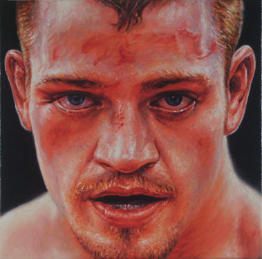 Matthew Stradling (London, England). 'Boxer 2', Oil on Canvas, 12 x 12 inches, 2010, Private Collection, New York