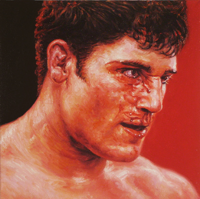 Matthew Stradling (London, England).'Boxer 9', Oil on Canvas, 12 x 12 inches, 2010, USD$1200