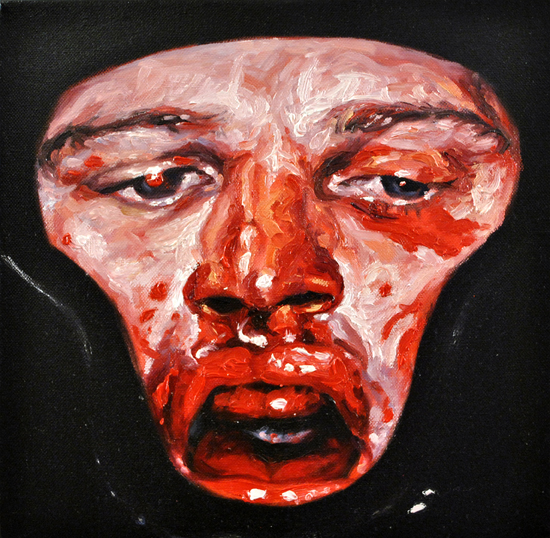 Matthew Stradling (London, England). 'Boxer 13', Oil on Canvas, 12 x 12 inches, 2011, USD$1200.