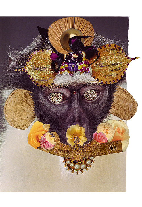 Monkey 5, Collage, 10 x 8 inches (approx), 2011, $650