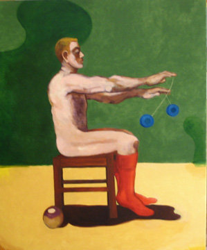 Masked Man on Chair, 36 x 48 inches, 2010, $1200 