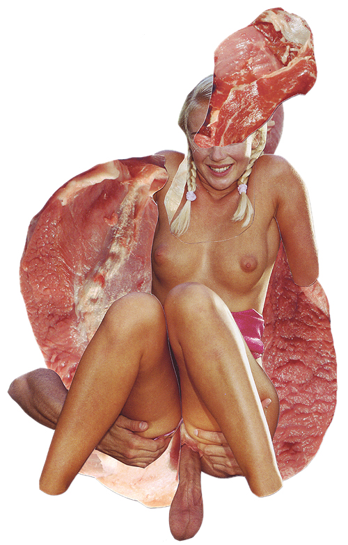 Meat 1, Collage, 8x 5 inches (approx), 2008, $650