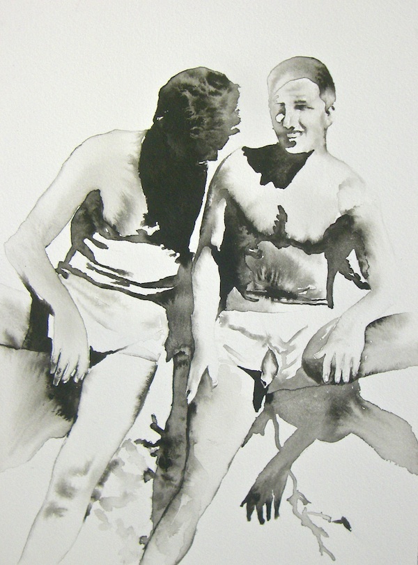 Couple, Ink on Paper, 9 x 12 inches, 2011, $850.