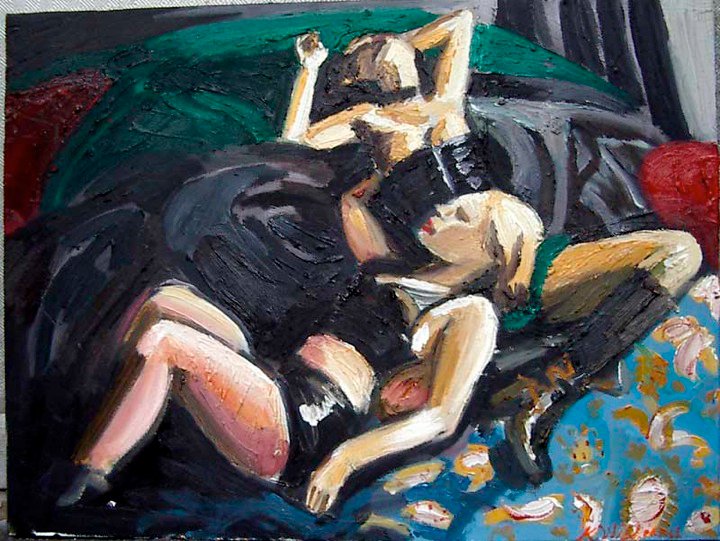 Absinthe Sisters, Oil on Canvas, 12 x 18 inches, 2008.