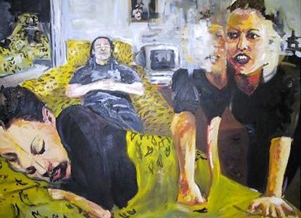 Watching the Wake, Oil on Canvas, 36 x 56 inches, 2001, $700