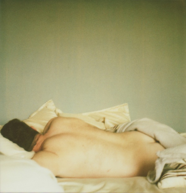 Jim Waking Up, Greenwich Village, Digital C-Print from Unique 600 Type Polaroid, 15x15 inches, 2011, Private Collection.