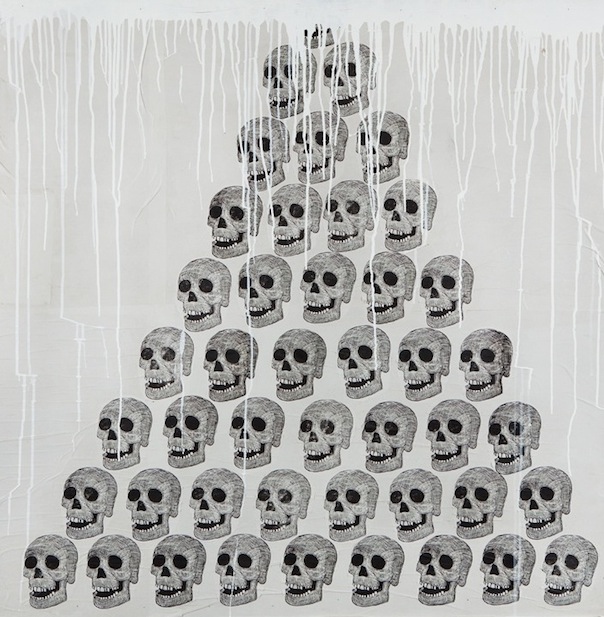 Piramide, Linocuts Print, Paint and Paper Montes on wood, 4 x 4 feet, 2012, $600