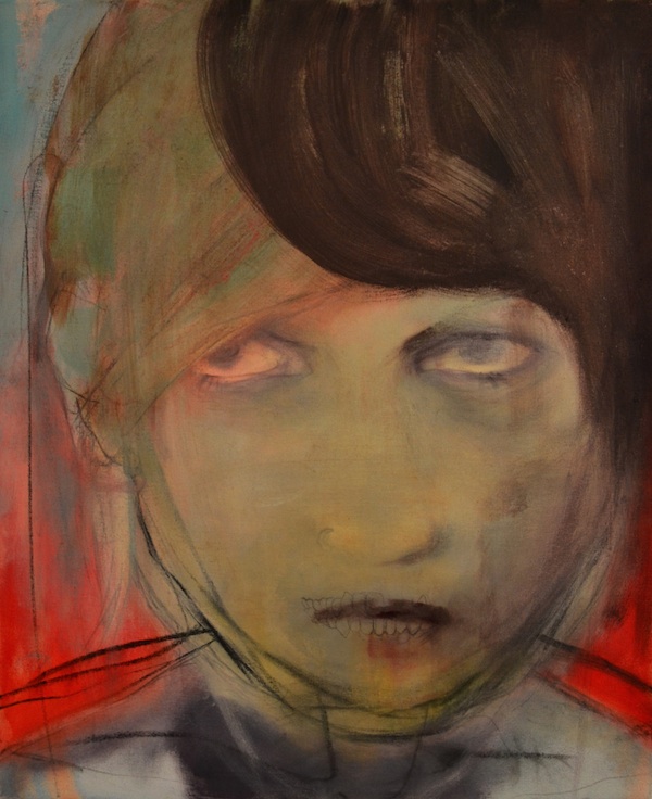 Flesh with Teeth. Oil, Pencil and Charcoal on Canvas, 12 x 12 inches, 2012, $ 750