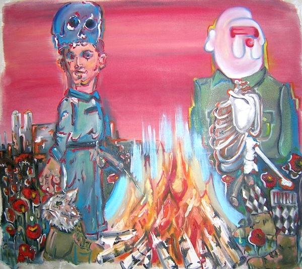 Campfire Bunny, Oil on Canvas, 40 x 40 inches, 2007, Private Collection