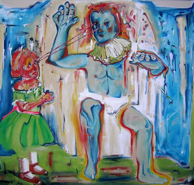 Levitation, Oil on Canvas, 40 x 40 inches, 2007, Collection of La Petite Mort Gallery. NFS.