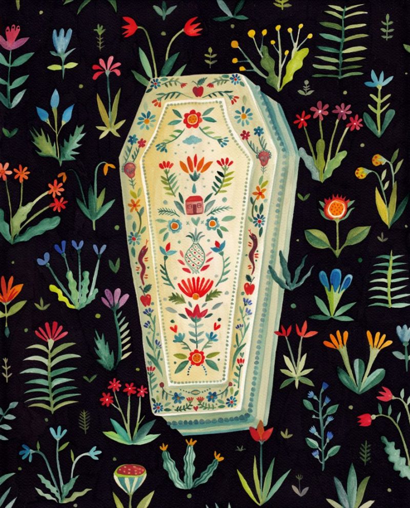 Aitch - Coffin / 40 x 50 cm / watercolors on paper / 2014 / $650 