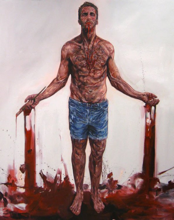 Stigmata, Oil on Canvas, (2009) 170cm x 150cm, Sold in collaboration with Beers Lambert Gallery, London England.