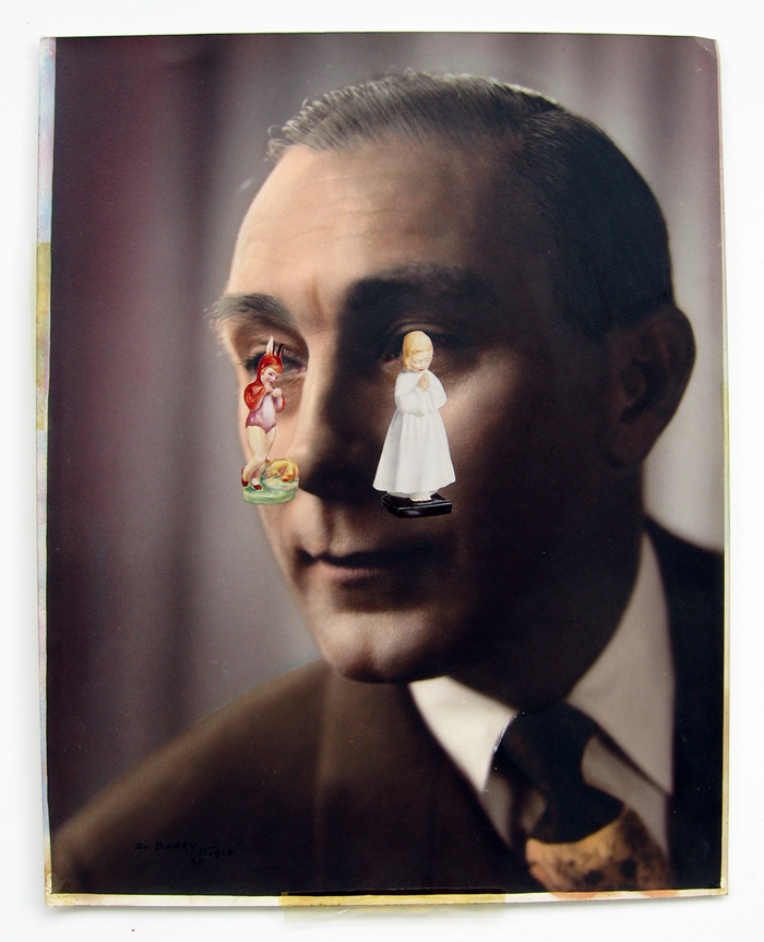 Split Personality – Sinner/Saint, Collage on found photograph, 2010, 45 X 34cm, $300 