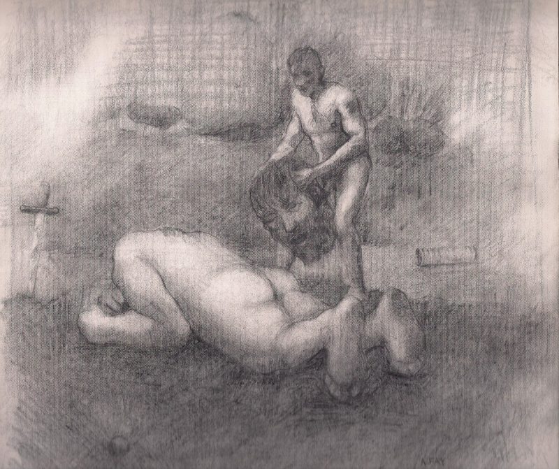Andrew Fay (Canadian), Goliath Falls, 2010. 
Graphite pencil on Paper, Unframed. 10 x 10 inches. SOLD